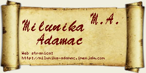 Milunika Adamac vizit kartica